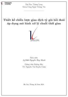 Thiết kế chiến lược giao dịch tỷ giá hối đoái áp dụng mô hình xử lý chuỗi thời gian