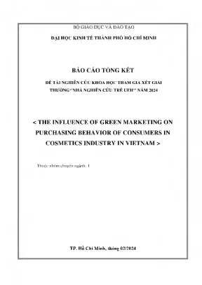 The influence of green marketing on purchasing behavior of consumers in cosmetics industry in vietnam