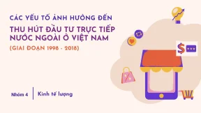 Các yếu tố ảnh hưởng đến thu hút đầu tư trực tiếp nước ngoài ở việt nam giai đoạn 1998 2018