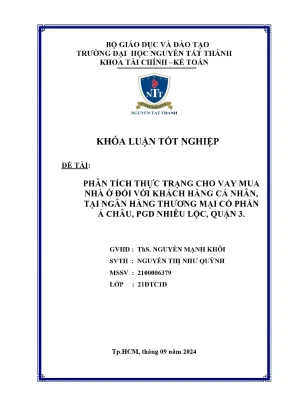 Phân tích thực trạng cho vay mua nhà ở đối với khách hàng cá nhân tại ngân hàng thương mại cổ phần á châu pgd nhiêu lộc quận 3
