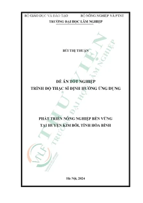 Phát triển nông nghiệp bền vững tại huyện kim bôi tỉnh hòa bình