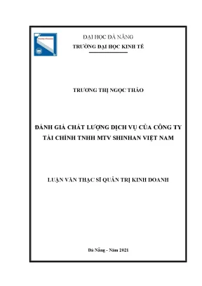 Đánh giá chất lượng dịch vụ tại công ty tài chính tnhh mtv shinhan việt nam