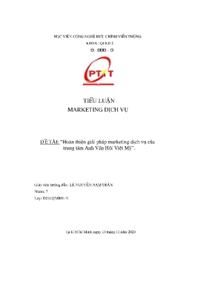 Đề tài hoàn thiện giải pháp marketing dịch vụ của trung tâm anh văn hội việt m