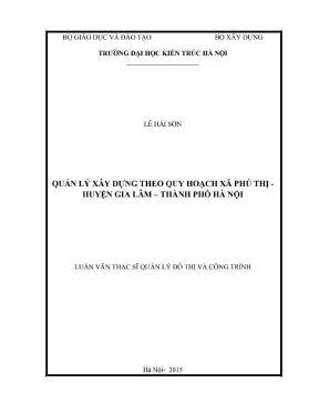 Quản lý xây dựng theo quy hoạch xã phú thị huyện gia lâm thành phố hà nội