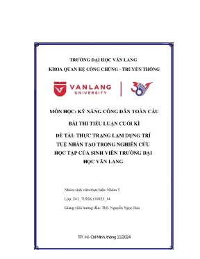 Đề tài thự c trạng lạm dụng trí tuệ nhân tạo trong nghiên cứ u học tập của sinh viên trườ ng đại học văn lang