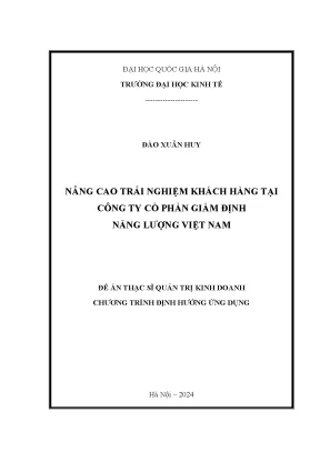 Nâng cao trải nghiệm khách hàng tại công ty cổ phần giám định năng lượng việt nam