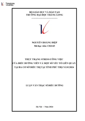 Thực trạng stress công việc của điều dưỡng viên và một số yếu tố liên quan tại ba cơ sở điều trị tại tỉnh phú thọ năm 2024
