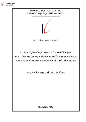Chất lượng cuộc sống của người bệnh suy tĩnh mạch mạn tính chi dưới tại bệnh viện bạch mai năm 2024 và một sô yếu tố liên quan