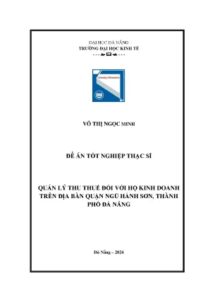 Quản lý thu thuế đối với hkd trên địa bàn quận ngũ hành sơn thành phố đà nẵng
