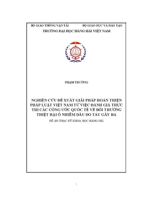 Nghiên cứu đề xuất giải pháp hoàn thiện pháp luật việt nam từ việc đánh giá thực thi các công ước quốc tế về bồi thường thiệt hại ô nhiễm
