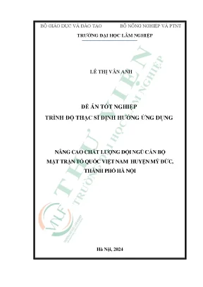 Nâng cao chất lượng đội ngũ cán bộ mặt trận tổ quốc việt nam huyện mỹ đức thành phố hà nội
