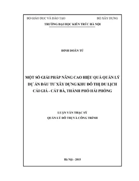 Một số giải pháp quản lý dự án đầu tư xây dựng khu đô thị du lịch cái giá cát bà thành phố hải phòng