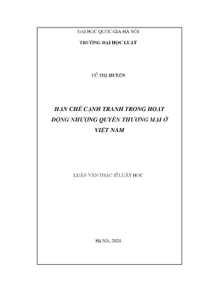 Hạn chế cạnh tranh trong hoạt động nhƣợng quyền thương mại ở việt nam