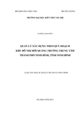 Quản lý xây dựng theo quy hoạch khu đô mới quảng trường trung tâm thành phố ninh bình tỉnh ninh bình