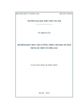 Mô hình kiến trúc nhà ở nông thôn cho một số tỉnh trung du miền núi phía bắc