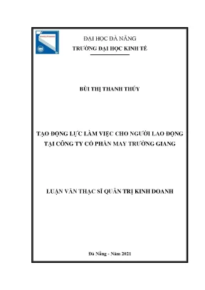 Tạo động lực làm việc cho người lao động tại công ty cổ phần may trường giang