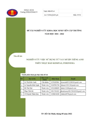 Đề tài nghiên cứu việc sử dụng từ vay mượn tiếng anh trên nhật báo kompas indonesia