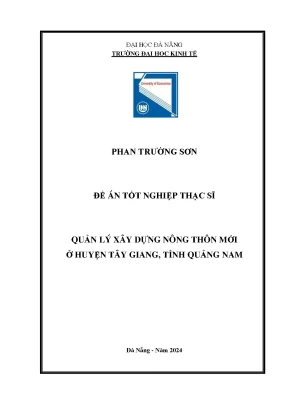 Quản lý xây dựng nông thôn mới ở huyện tây giang tỉnh quảng nam
