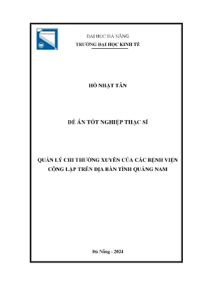 Quản lý chi thường xuyên của các bệnh viện công lập trên địa bàn tỉnh quảng nam