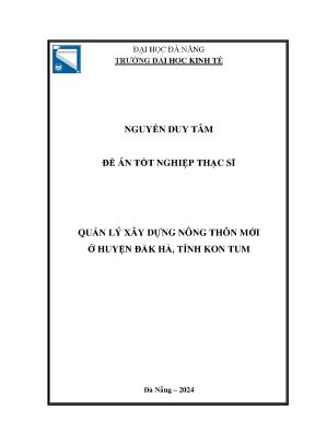 Quản lý xây dựng nông thôn mới ở huyện đăk hà tỉnh kon tum