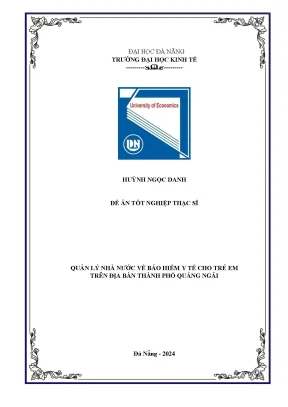 Quản lý nhà nước về bảo hiểm y tế cho trẻ em trên địa bàn thành phố quảng ngãi