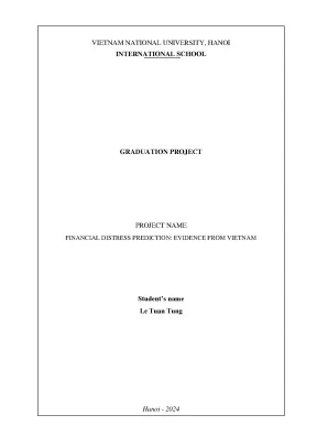Financial distress prediction evidence from vietnam