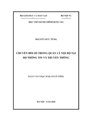 Luận văn thạc sĩ quản lý công chuyển đổi số trong quản lý nội bộ tại bộ thông tin và truyền thông