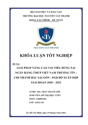 Giải pháp nâng cao vay tiêu dùng tại ngân hàng tmcp việt nam thương tín chi nhánh bắc sài gòn