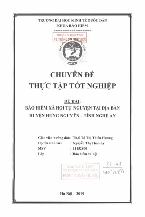 Chuyên đề thực tập tốt nghiệp bảo hiểm xã hội tự nguyện tại địa bàn huyện hưng nguyên tỉnh nghệ an