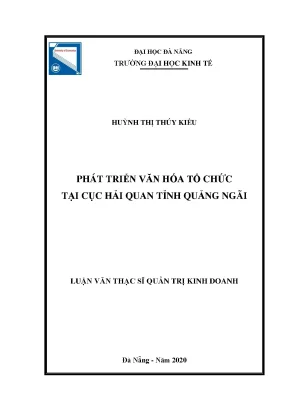 Phát triển văn hóa tổ chức tại cục hải quan tỉnh quảng ngãi