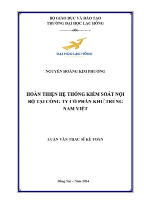 Hoàn thiện hệ thống kiểm soát nội bộ tại công ty cổ phần khử trùng nam việt