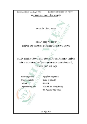 Hoàn thiện công tác tổ chức thực hiện chính sách người có công tại huyện chương mỹ thành phố hà nội