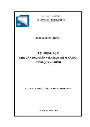Tạo động lực cho cán bộ nhân viên bảo hiểm xã hội tỉnh quảng bình