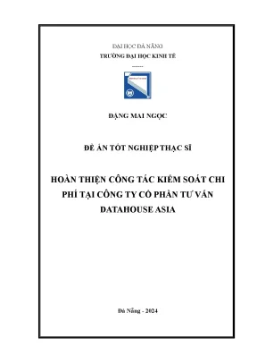 Hoàn thiện công tác kiểm soát chi phí tại công ty cổ phần tư vấn datahouse asia