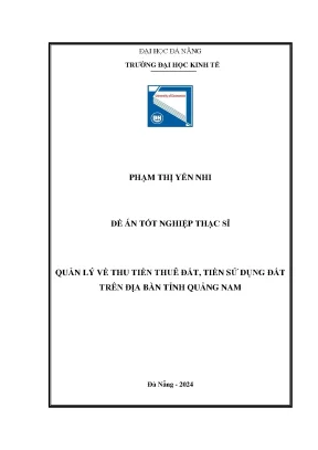 Quản lý về thu tiền thuê đất tiền sử dụng đất trên địa bàn tỉnh quảng nam