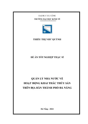 Quản lý nhà nước về hoạt động khai thác thuỷ sản trên địa bàn thành phố đà nẵng