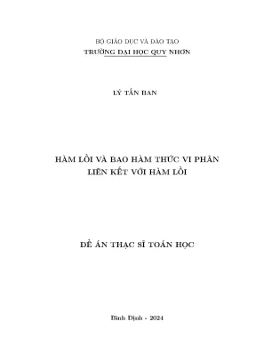 Luận văn thạc sĩ toán giải tích hàm lồi và bao hàm thức vi phân liên kết với hàm lồi