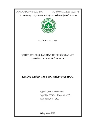 Nghiên cứu công tác quản trị nguồn nhân lực tại công ty tnhh phú an phát