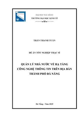 Quản lý nhà nước về hạ tầng công nghệ thông tin trên địa bàn thành phố đà nẵng