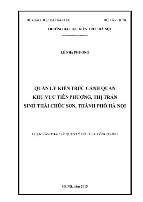 Quản lý kiến trúc cảnh quan khu vực tiên phương thị trấn sinh thái chúc sơn thành phố hà nội