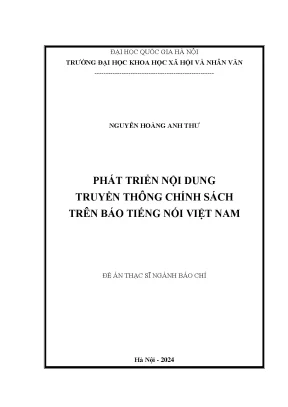 Phát triển nội dung truyền thông chính sách trên báo tiếng nói việt nam