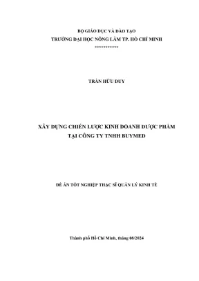 Luận văn thạc sĩ quản lý kinh tế xây dựng chiến lược kinh doanh dược phẩm tại công ty tnhh buymed