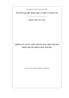 Thông tin về xúc tiến thương mại trên chương trình truyền hình công thương