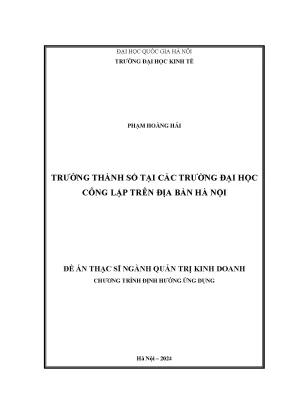 Trưởng thành số tại các trường đại học công lập trên địa bàn hà nội