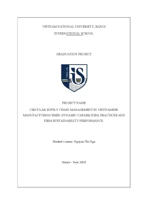 Circular supply chain management in vietnamese manufacturing smes dynamic capabilities practices and firm sustainabilit