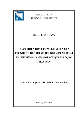 Hoàn thiện hoạt động kiểm tra của chi nhánh bảo hiểm tiền gửi việt nam tại thành phố đà nẵng đối với quỹ tín dụng nhân dân