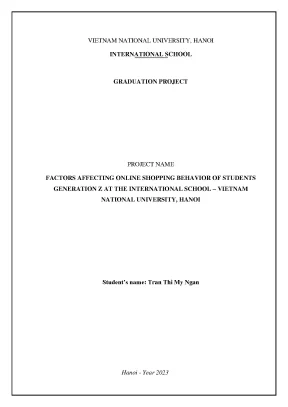 Factors affecting online shopping behavior of students generation z at the international school vietnam national unive