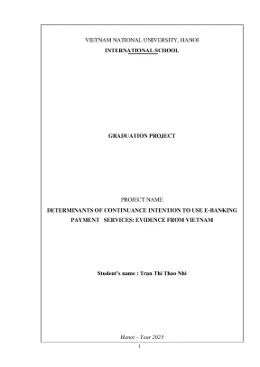 Determinants of continuance intention to use e banking payment services evidence from vietnam