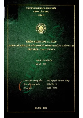 Đánh giá hiệu quả của một số mô hình rừng trồng tại phú bình thái nguyên