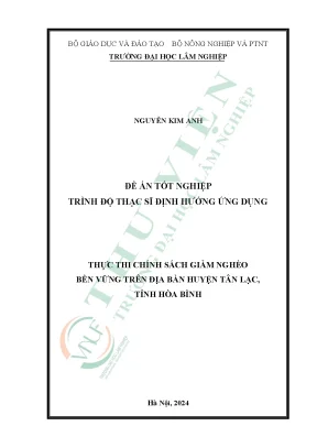 Thực thi chính sách giảm nghèo bền vững trên địa bàn huyện tân lạc tỉnh hòa bình